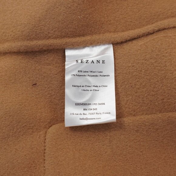 Sezane Mia Wool Button-Up Jacket In Light Camel - Women's Size US 2 - NWT - Picture 7 of 9
